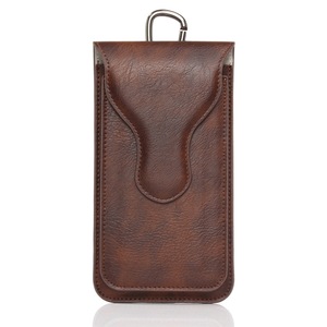 Universal Waist Bag Phone Pouch Case Flip Retro PU Leather Hang Buckle Bag Case