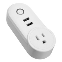 US Plug 110-230V 2000W WIFI Assistant 2 USB Alexa Voice Control APP Smart Socket Charger