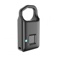 USB Rechargeable Smart Lock Fingerprint Lock IP66 Waterproof Anti-Theft Security Padlock Door Luggage Case Lock black