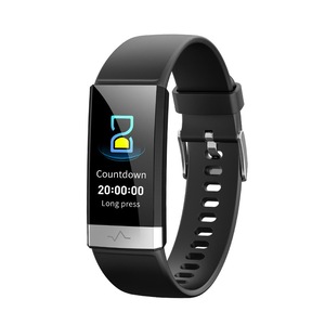 V19 ECG+PPG O2 HRV Analysis Tracking Motion Call Reminder IP68 Waterproof Smart Watch BLACK COLOR