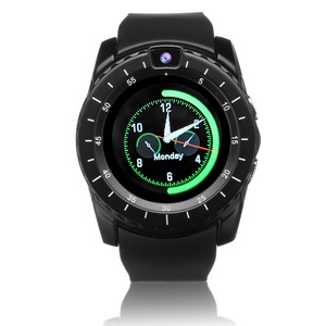 V8s 1.22' IPS Curved Screen GSM Watch Phone Sleep Monitor Music Player Remote Camera Smart Watch BLACK COLOR
