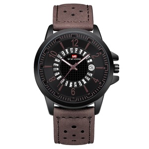 VA-206 Casual Style Date Display Outdoor Quartz Watch Leather Band Men Watch 03 COLOR