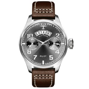 VA-2092 Date Display Decorative Dial Men Wrist Watch Casual Style Quartz Watch BLACK-BROWN COLOR