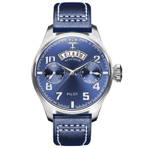 VA-2092 Date Display Decorative Dial Men Wrist Watch Casual Style Quartz Watch BLUE-BLUE COLOR