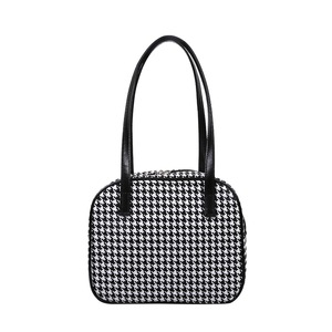 Vintage Daily Plaid Shoulder Tote Bag Women Pu Leather Big Capacity Handbag Satchel Youth Ladies Simple Versatile Bag
