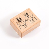 Vintage Flower Girl Homing Pigeon Decoration Stamp Wooden Rubber Stamps for Scrapbooking Stationery DIY Craft Standard Stamp