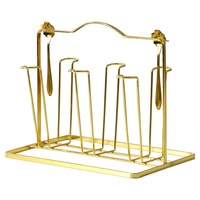 Vintage Golden Coffee Cup Shelf Kitchen Cups Mugs Holder Glass Home Dining Table Tea Cup Breakfast Milk Juice Cup Holders