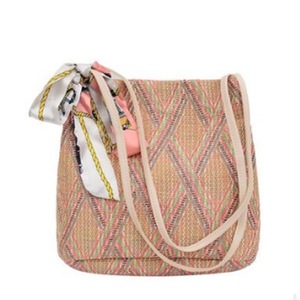 Vintage Handmade Straw Woven Bag Rattan Retro Straw Rope Knitted Women Crossbody Handbag With Ring Fresh Summer Beach Bag