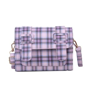 Vintage Plaid Crossbody Bag Women PU Leather Fashion Satchel Purse Small Square Shoulder Messenger Pouch