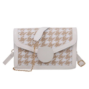 Vintage Plaid Crossbody Bag Women Round Buckle Casual PU Small Square Shoulder Messenger Pouch Female Autumn Winter Retro