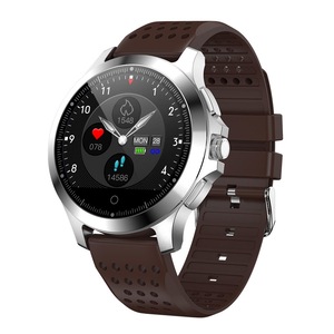 W8 ECG+PPG Heart Rate HRV Check 306 Full Steel Multi-reminder Sport Modes Smart Watch BROWN COLOR
