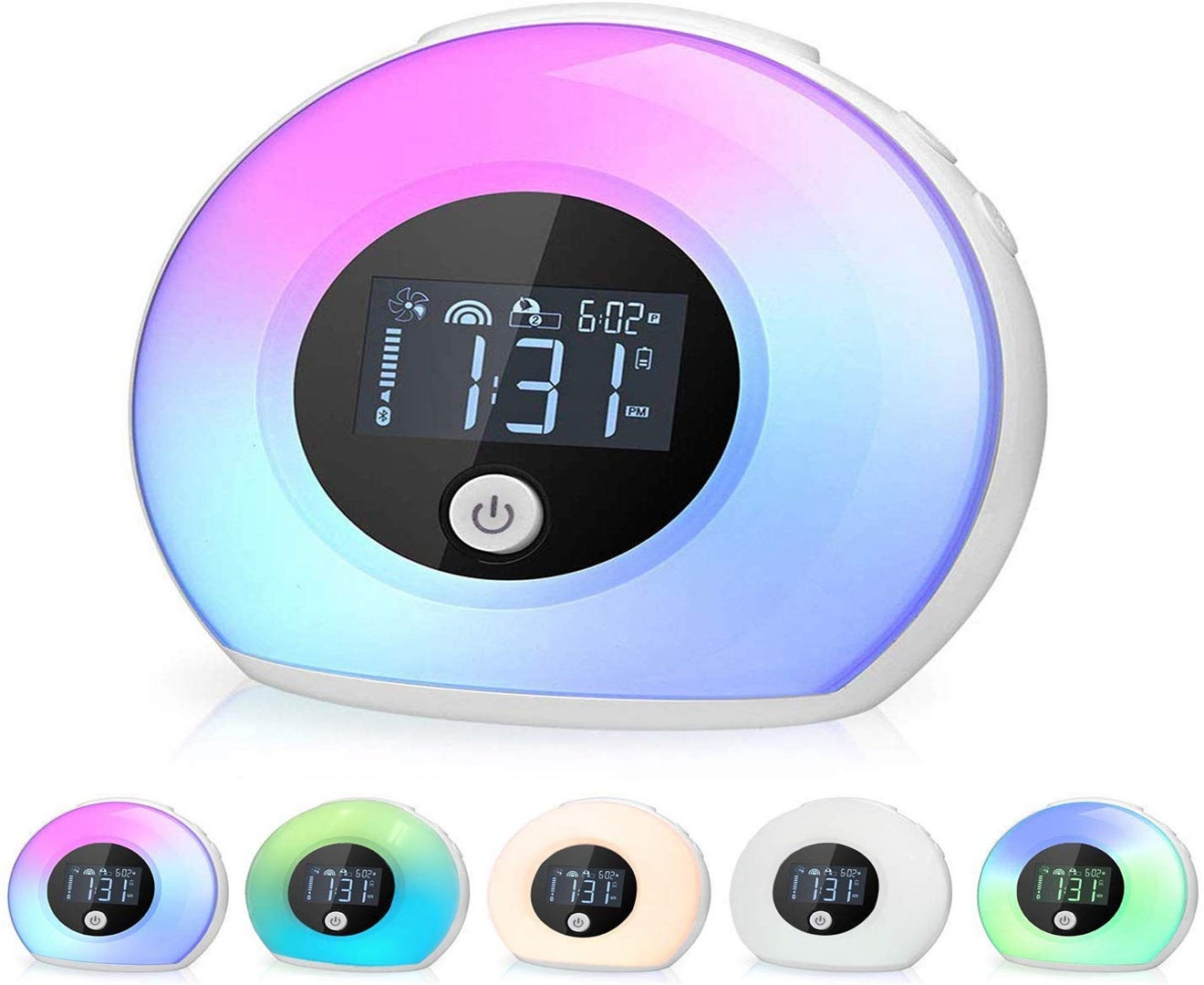 Wake Up Light Alarm Clock, Smart Kids Night Lights Digital Alarm Clock LED Wireless Bluetooth Speaker Lamp for Bedroom Living Room D��cor