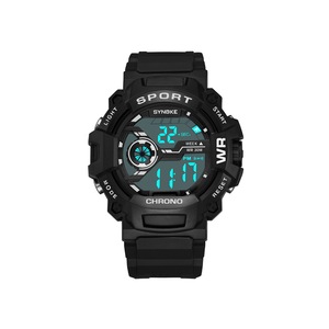 Waterproof Nightlight Fashion Watch for Outdoor Sports of Students - BLACK