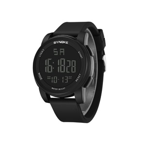 Waterproof Sports Watch Male Outdoor Nightlight Electronic Watch - BLACK