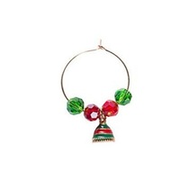 Wine Glass Pendants Decoration Christmas Party New Year Table Decorations Cup Ring Metal Ring Decor Santa Claus