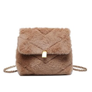 Winter New Fashion Shoulder Bag Female Bag Plush Handbag Lattice Flap Totes Warm Fur Bag Crossbody Bag Women