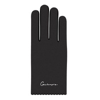 Winter Warm Windproof Self-heating Embroidery Thin Touch Screen Gloves Women Outdoor Motorcycle Riding Touch-screen Glove BLACK COLOR