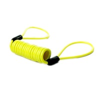 Wire Rope Spring Retractable Colorful Rubber Coating Portable Safety Elastic Motorcycle Helmet Anti-theft Rope 1.2Meter Fluorescent yellow