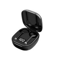 Wireless Bluetooth Digital Display Headset In-ear True Wireless Earbuds Touch Bluetooth 5.0 Binaural Call Headset-Black