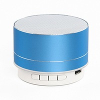 Wireless Bluetooth Speaker Metal Mini Portable Sound with Mic TF card FM radio AUX MP3 Music Play Loudspeaker Blue