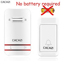 Wireless Doorbell No Battery Need Waterproof Doorbell Cordless Remote AC 110V-220V