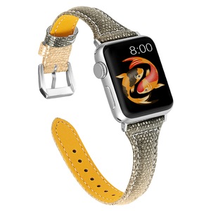 Woman Leather Gradient Color Bands ,Replacement Strap Wristband Compatible with Apple Watch Series 5/4/3/2/1 (ROSEGOLDBLACK, 42/44mm)