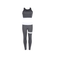 Women 2 Piece Yoga Suit Crop Top Pants Leggings Set Activewear Gym Running Outfit Sports Wear