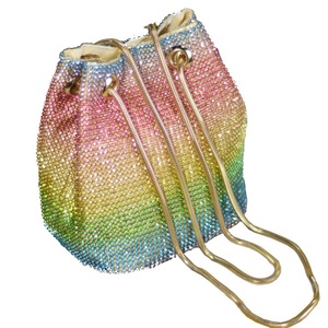 Women Bucket Bag Small Colorful Messenger Bag for Lady Fashion String Handbags Luxury Totes Stone Pattern