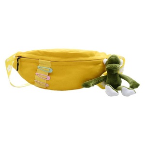Women Canvas Fanny Chest Pack Cute Plush Doll Zipper Waist Belt Pouch Casual Messenger Shoulder Bag