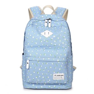 Women Canvas Floral Backpack Casual Shoulder Bag Travel Laptop School Bag Rucksack BLUE COLOR