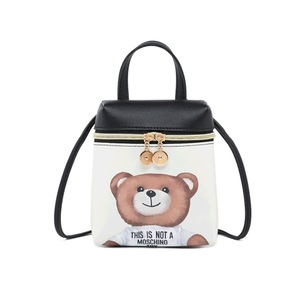 Women Cartoon Messenger Bags PU Leather Mini Female Shoulder Bag(teddy bear )