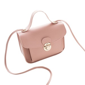 Women Casual Fashion Solid Color Single Shoulder Bag Sweet Style Mini Square Bag Pink