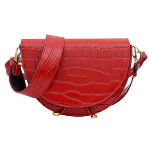 Women Crossbody Bag Fashion Crocodile Semicircle Saddle Bags PU Leather Shoulder Bags for female Handbags designer