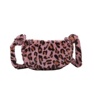 Women Crossbody Bag Leopard Messenger Purse Velvet Square Pocket Soft Spring Winter Decorative Satchels