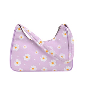 Women Fashion Daisy Print Shoulder Bag Ladies Stylish Handbag for Shopping Daily Use