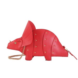 Women Fashion Dinosaur Shape PU Leather Rivet Chain Crossbody Shoulder Bag Girl Messenger Bags Mini Clutch Purse