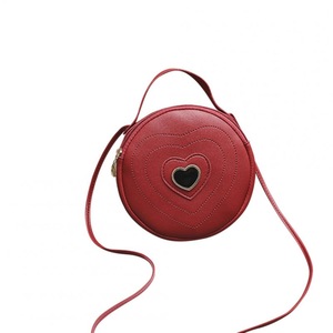 Women Fashion Elegant Round Solid Color Shoulder Bag Crossbody Bag red