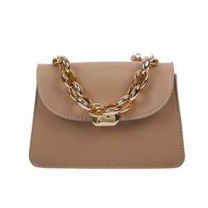 Women Fashion PU Leather Messenger Bag Chain Strap Magnetic Button Flap Crossbody Bag Female Casual Solid Color Small Handbag