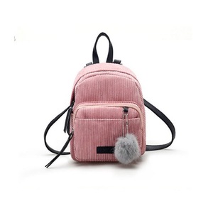 Women Girls Solid Small Shoulder Bag Travel Mochila Corduroy Backpack New Corduroy Solid Small Backpack With Venonat Travel Bag