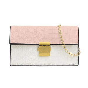 Women Hit Color PU Small Shoulder Handbag Fashion Exquisite Shopping Bag Casual Alligator Pattern Messenger Bag