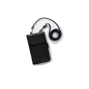 Women Large Capacity Card Slot Wallet Shoulder Bag Messager Bag for Mobile Phone under 6.5 inch BLACK COLOR