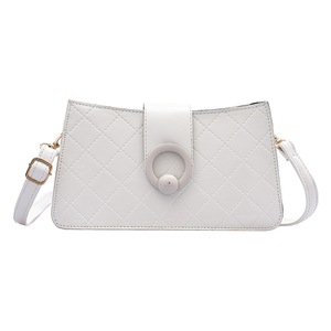 Women Lattice Pattern PU Leather Handbags Lady Solid Color Travel Shoulder Tote Bag Youth Ladies Simple Versatile Bag