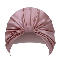 Women Night Sleep Cap Long Hair Care Comfortable Mulberry Silk Satin Elastic Band Bonnet Hat For Lady Adjust Hair