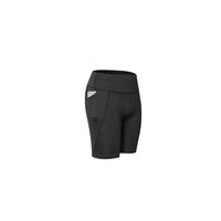 Women Performance Athletic Compression Shorts With Side Pocket - Black