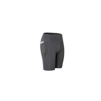 Women Performance Athletic Compression Shorts With Side Pocket - Grey