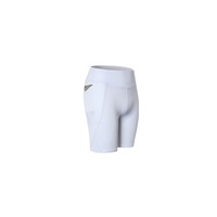 Women Performance Athletic Compression Shorts With Side Pocket - White