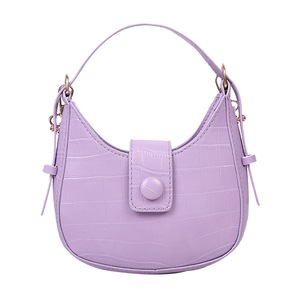 Women Pu Leather Crossbody Bag Crescent-Shaped Ladies Fashion Shoulder Alligator Messenger Bag Shoulder Handbag Pouch