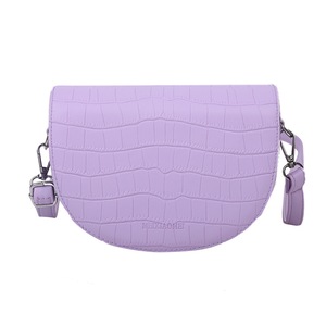 Women PU Stone Pattern Small Shoulder Handbag Fashion Semicircle Crossbody Bag Popular Simple Female Daily Bag
