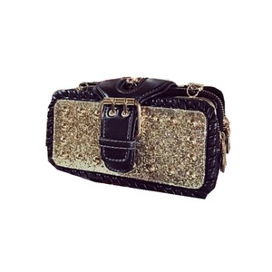 Women Retro Bling PU Leather Bag Rivet Rectangular Wallet Phone Bag for Xiaomi iPhone Samsung GOLD COLOR