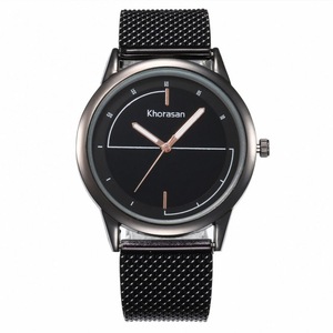 Women Round Dial Fashion Simple Scale Quartz Watch gray black